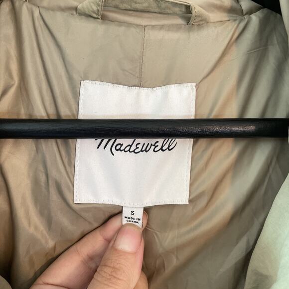 Madewell Women's Large Beige Puffer quilted Jacket Full Zip Size S, Brown camel - Picture 4 of 12